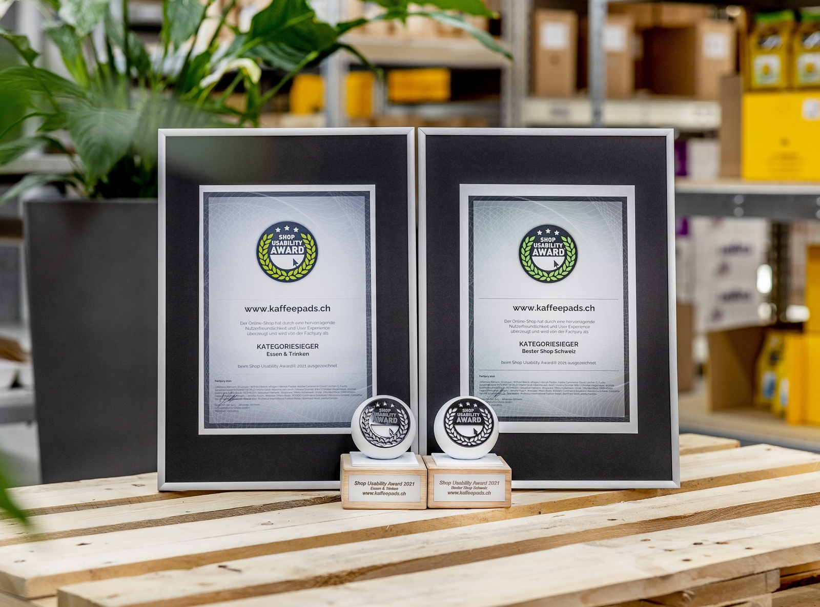 Shop Usability Award 2021 kaffeepads.ch Physische Awards Kategoriesieger
